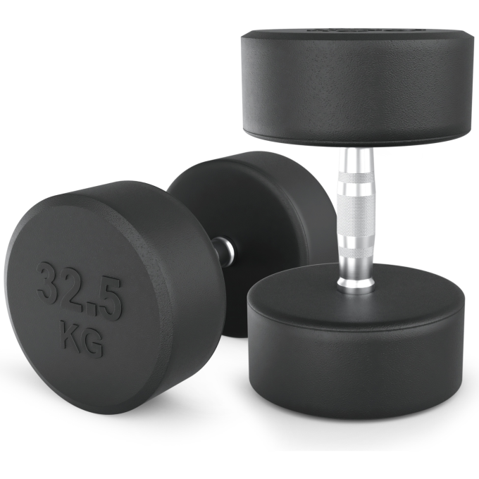 Гантель круглая UNIX FIT PRO обрезиненная 32,5 кг DBRND32_5PBKx2